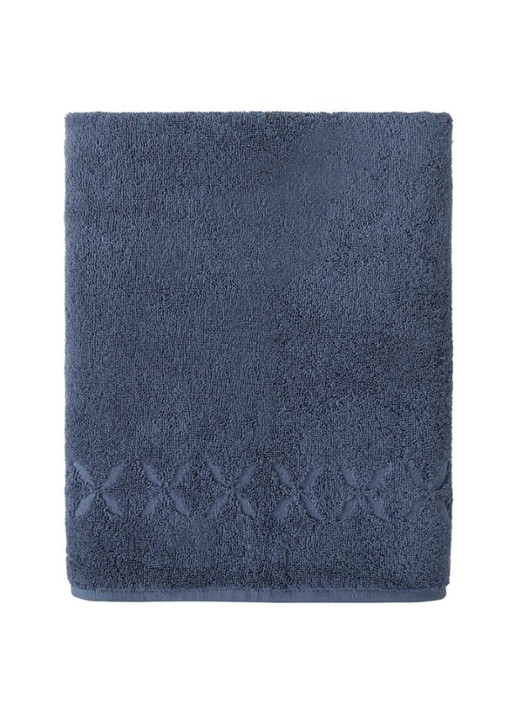 Yves Delorme Nature Amande gastendoek - 550 gr/m2 - detail 2 staalblauw