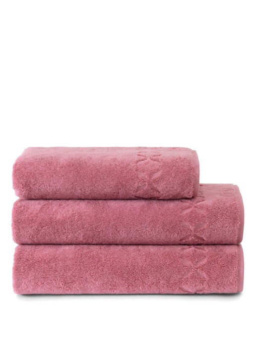 Yves Delorme Nature Amande gastendoek - 550 gr/m2 - achterkant 4 roze