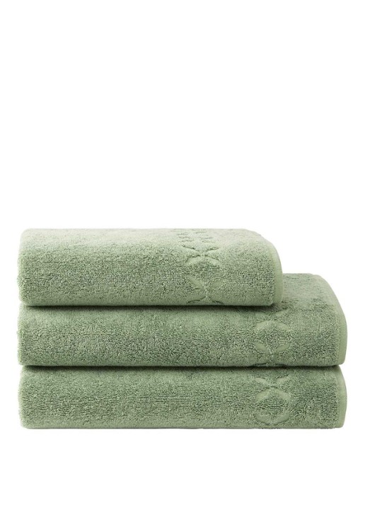 Yves Delorme Nature badhanddoek - 550 gr/m2 - 55 x 100 cm  - voorkant 5 groen