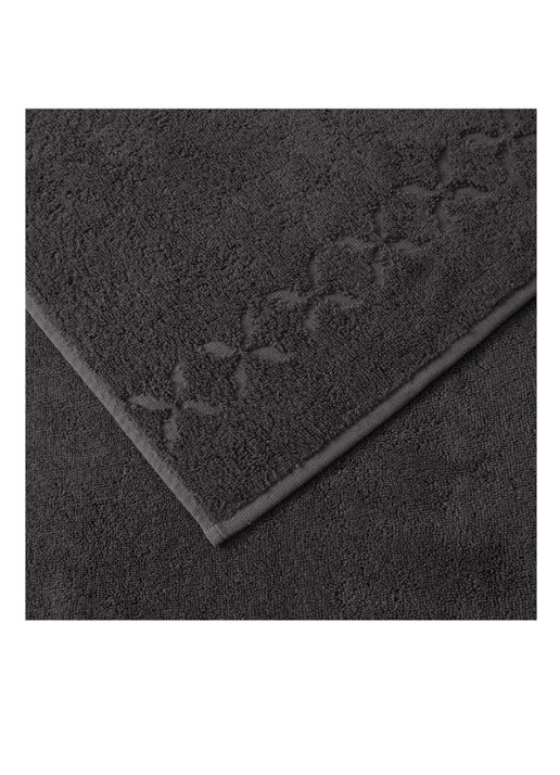 Yves Delorme Nature badhanddoek - 550 gr/m2 - 55 x 100 cm  - detail donkergrijs