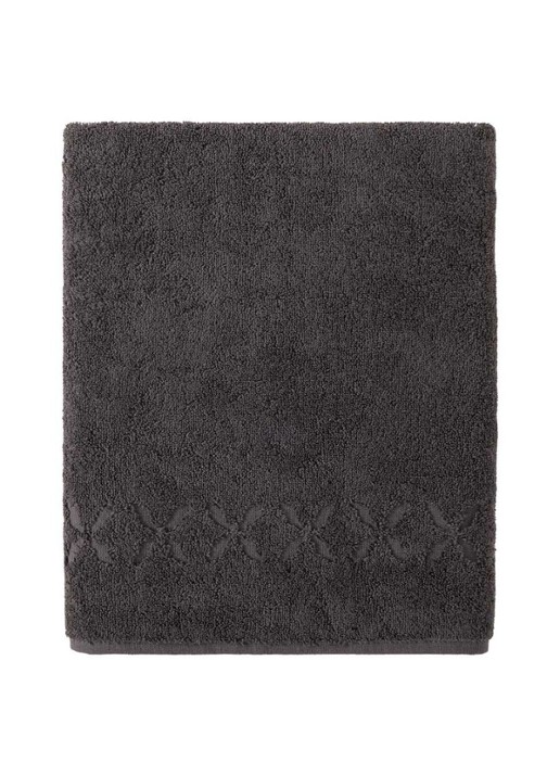 Yves Delorme Nature badhanddoek - 550 gr/m2 - 55 x 100 cm  - detail 2 donkergrijs