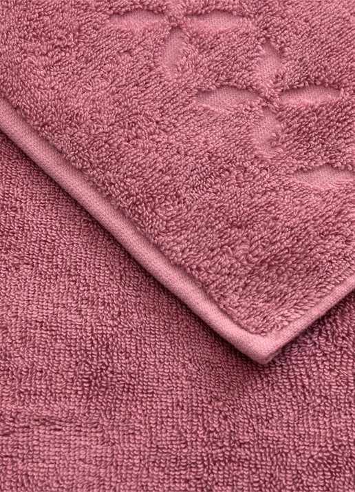 Yves Delorme Nature badhanddoek - 550 gr/m2 - 55 x 100 cm  - voorkant 2 roze