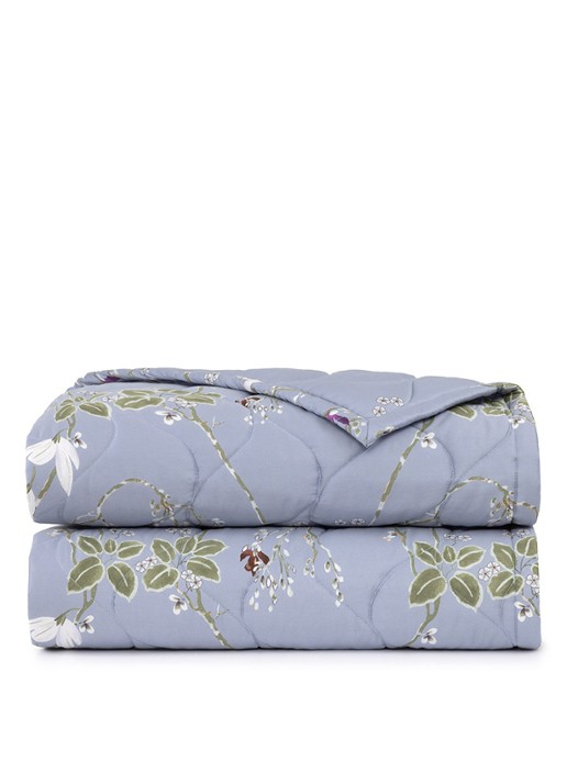 Yves Delorme Rameau bedsprei - voorkant 2 blauw