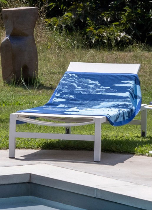 Yves Delorme Rive strandlaken - 90 x 160 cm - voorkant 3 donkerblauw