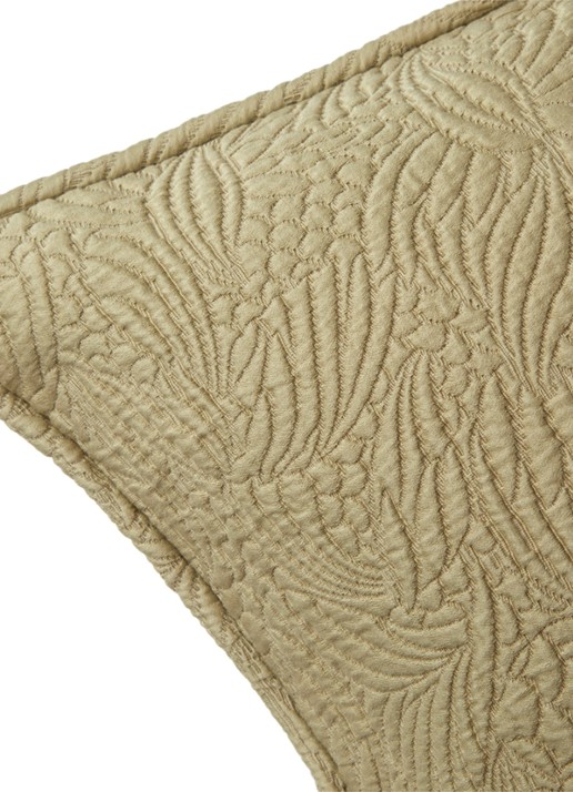 Yves Delorme Santoli sierkussenhoes 33 x 57 cm - voorkant 3 khaki