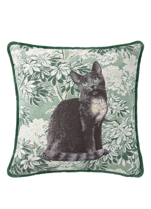 Yves Delorme Scarlett sierkussenhoes 45 x 45 cm - voorkant 4 groen
