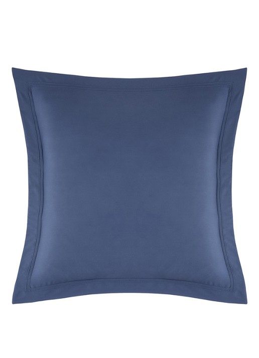 Yves Delorme Triomphe kussensloop van katoensatijn 120TC - voorkant 6 donkerblauw
