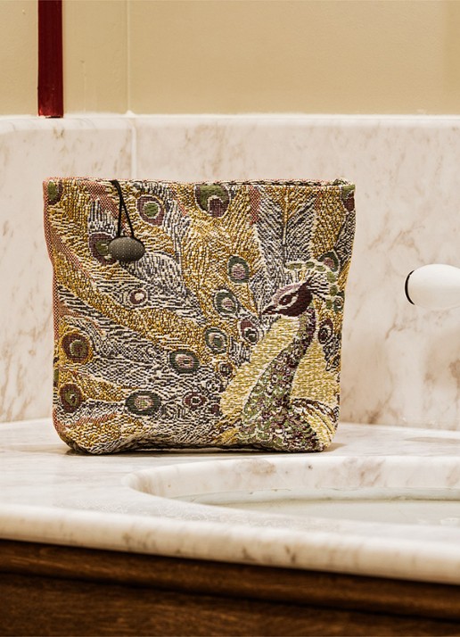 Yves Delorme Voliere toilettas met print - detail 3 beige