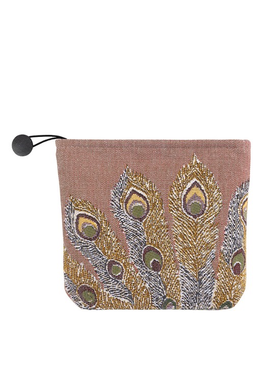 Yves Delorme Voliere toilettas met print - voorkant 2 beige