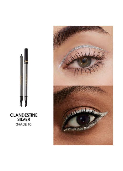 Yves Saint Laurent Lines Liberated - waterproof oogpotlood - detail 2 10 clandestine silver