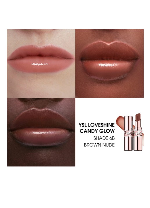 Yves Saint Laurent  Loveshine Candy Glow - getinte lipbalsem - detail 2 6b brown nude