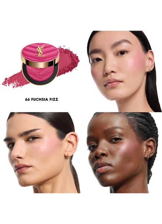 Yves Saint Laurent Make Me Blush Bold Blurring Blush - poeder blush  - achterkant 66 fuchsia fizz