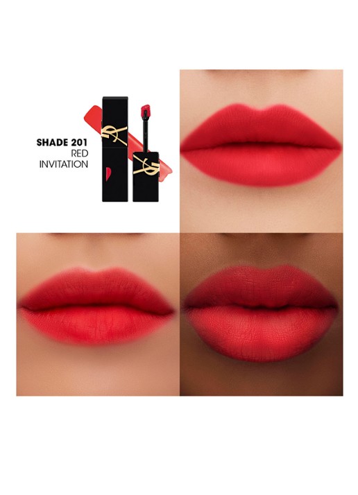 Yves Saint Laurent The Inks Blur Blurring Matte Lip Stain - detail 3 201 red invitation