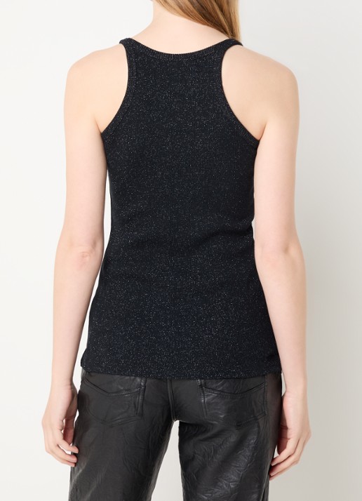 Zadig&Voltaire Alba tanktop met lurex - achterkant 3 zwart