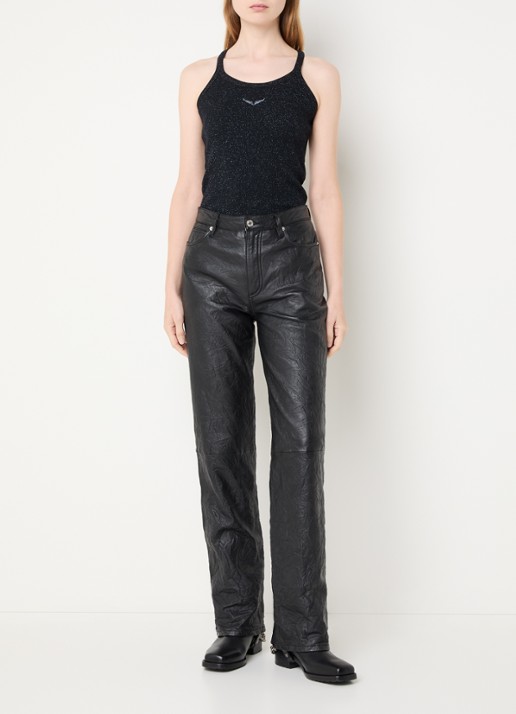 Zadig&Voltaire Alba tanktop met lurex - voorkant 2 zwart