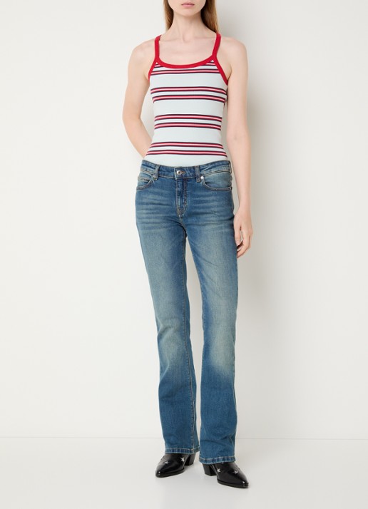 Zadig&Voltaire Albao ribgebreide tanktop met streepprint - voorkant 2 blauw
