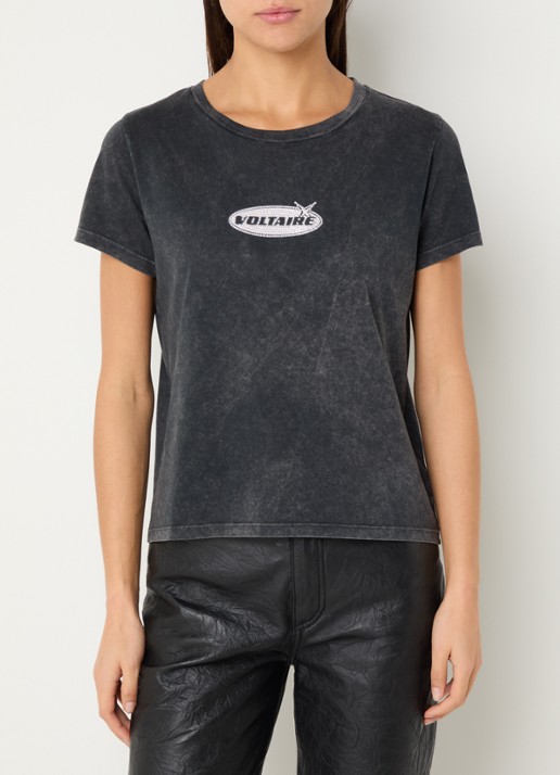 Zadig&Voltaire Alys T-shirt met logoprint en strass
