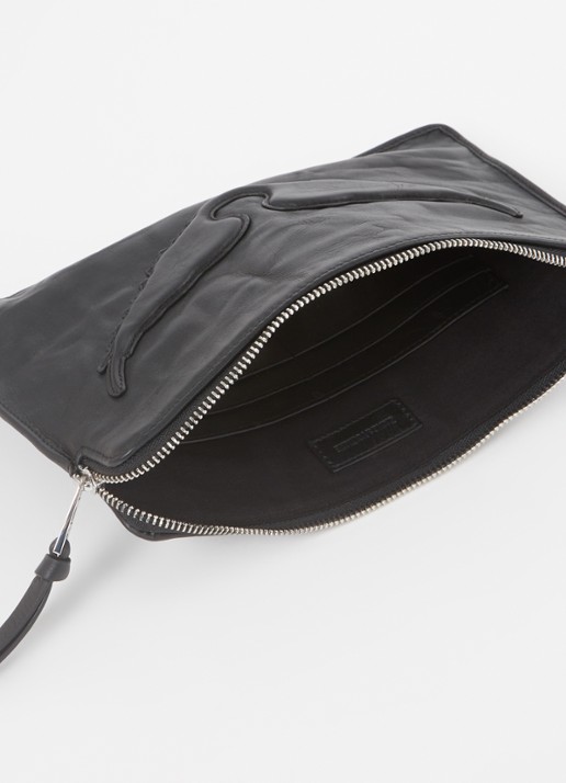 Zadig&Voltaire Angel clutch van kalfsleer - detail 4 zwart