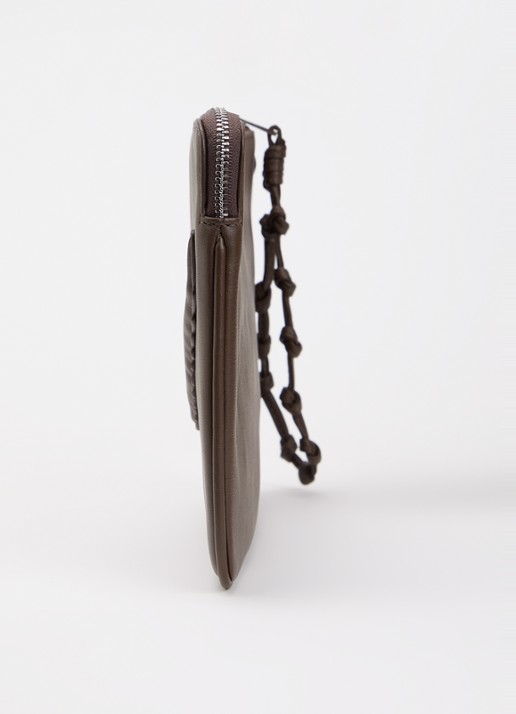 Zadig&Voltaire Angel clutch van leer met logo - detail 2 bruin