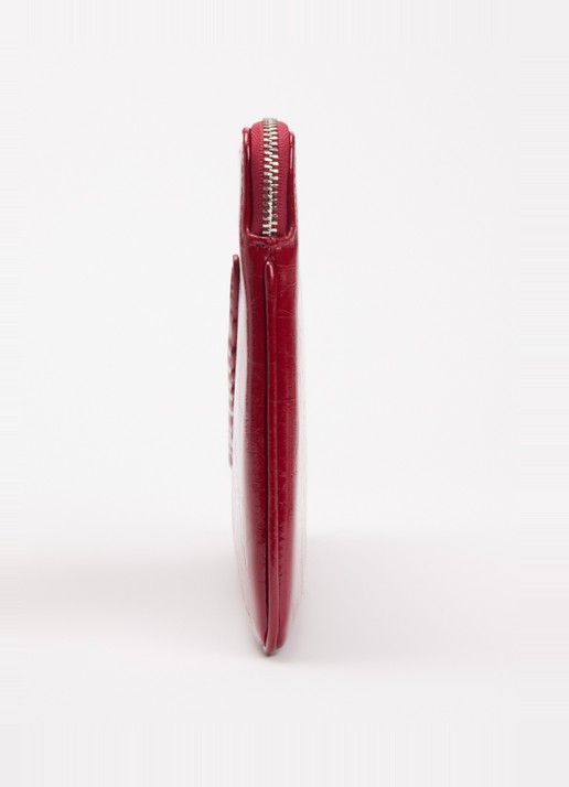 Zadig&Voltaire Angel clutch van leer met logo - detail 3 cranberryrood