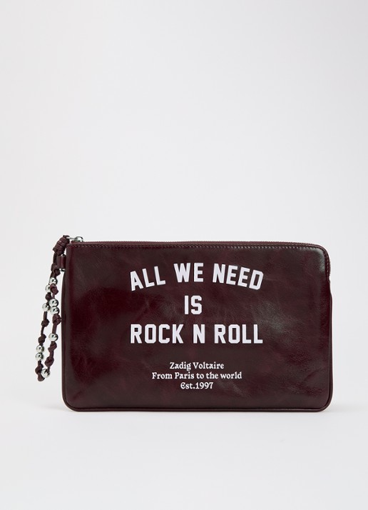 Zadig&Voltaire Angel clutch van leer met print