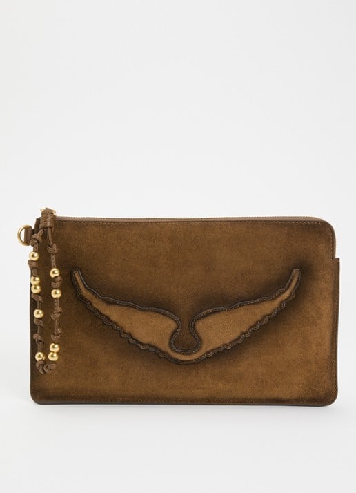 Zadig&Voltaire Angel clutch van suède