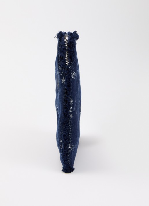 Zadig&Voltaire Angel Denim Monogram clutch met logoborduring  - detail 3 donkerblauw