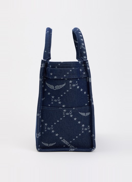 Zadig&Voltaire Angel Tote handtas van denim met afneembare schouderriem  - detail 4 donkerblauw