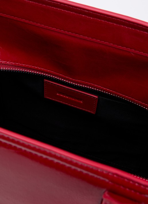 Zadig&Voltaire Angel Tote handtas van lakleer met afneembare schouderriem  - detail 3 kersenrood