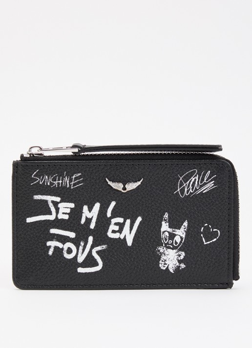 Zadig&Voltaire Arty Tag portemonnee van kalfsleer - voorkant 2 zwart