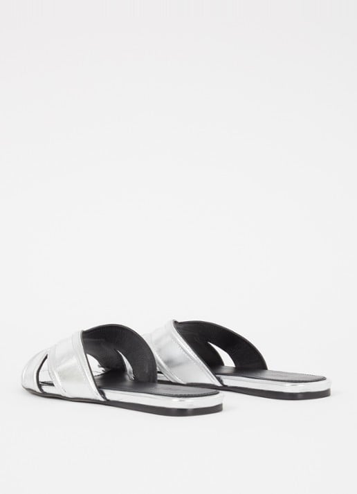 Zadig&Voltaire Azora sandaal van leer met metallic finish - achterkant zilver