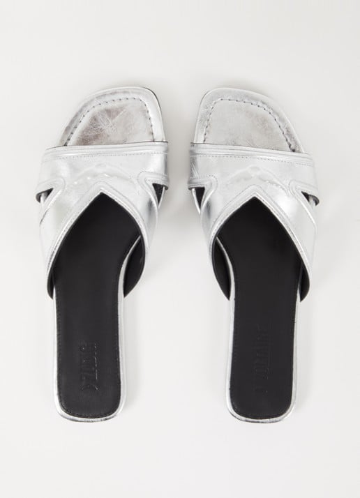 Zadig&Voltaire Azora sandaal van leer met metallic finish - detail 4 zilver