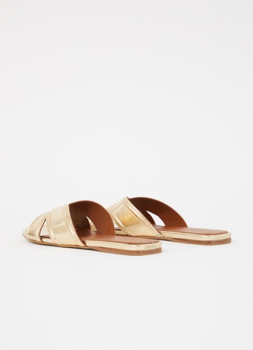 Zadig&Voltaire Azora sandaal van leer met metallic finish - achterkant 5 goud