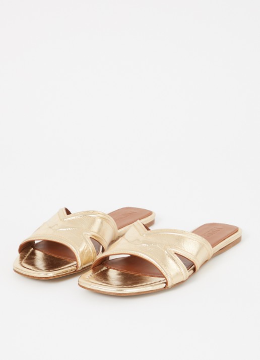 Zadig&Voltaire Azora sandaal van leer met metallic finish - detail goud