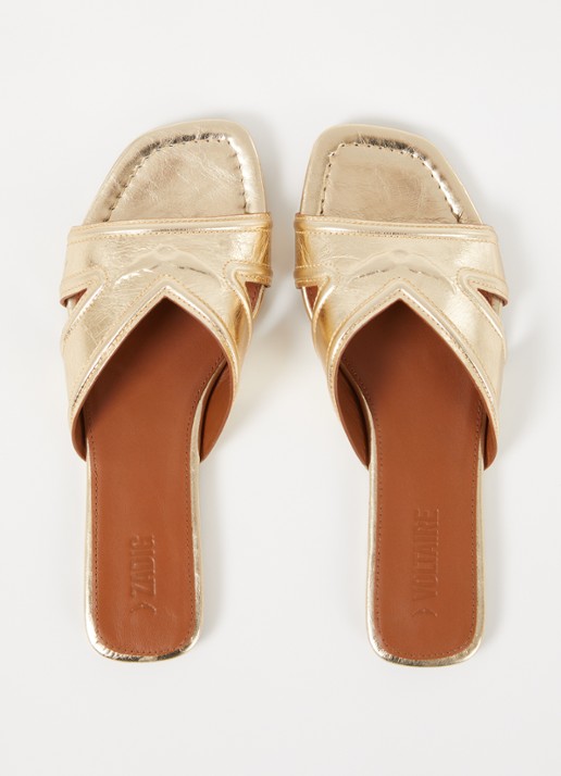 Zadig&Voltaire Azora sandaal van leer met metallic finish - detail 2 goud