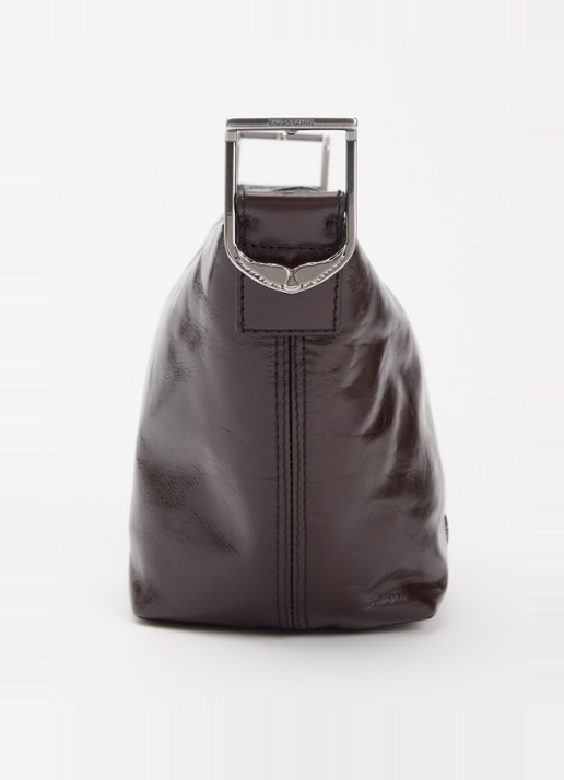 Zadig&Voltaire Baby Jane Vintage schoudertas van leer - detail 2 kastanjebruin