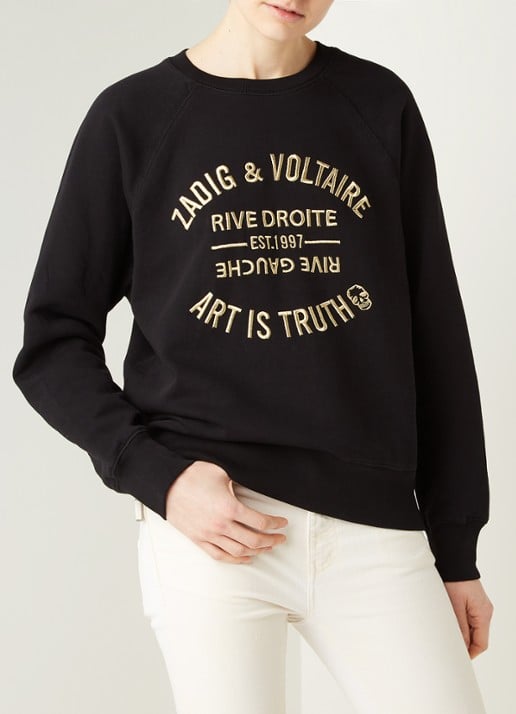 Zadig&Voltaire Blason sweater met metallic logoborduring