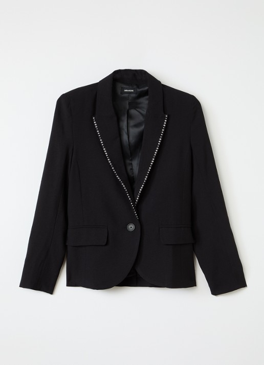 Zadig&Voltaire Blazer met studs - voorkant 2 zwart