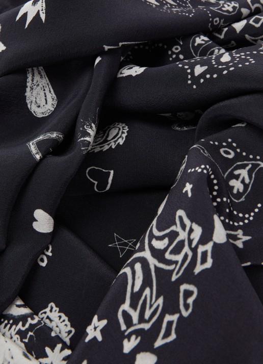 Zadig&Voltaire Blondie bandana van zijde 130 x 130 cm - detail 3 zwart