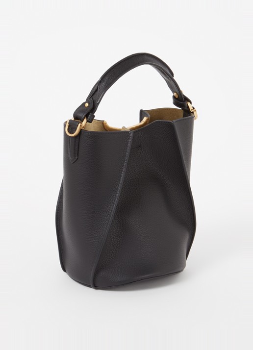 Zadig&Voltaire Borderline buckettas van leer met afneembare schouderriem  - achterkant 3 zwart
