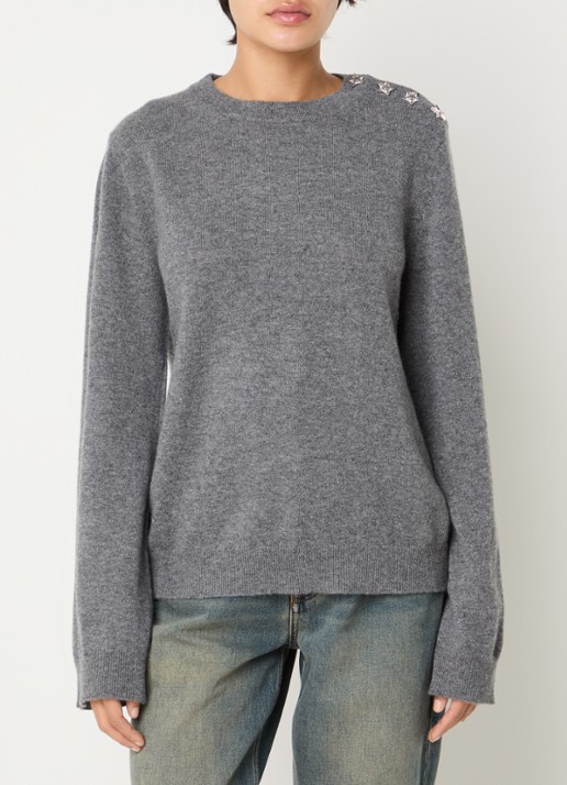 Zadig&Voltaire Cara fijngebreide trui van kasjmier met knoopdetail