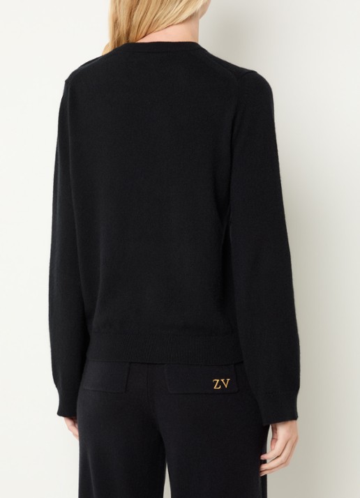 Zadig&Voltaire Cara fijngebreide trui van kasjmier met knoopdetail - achterkant 4 grijs