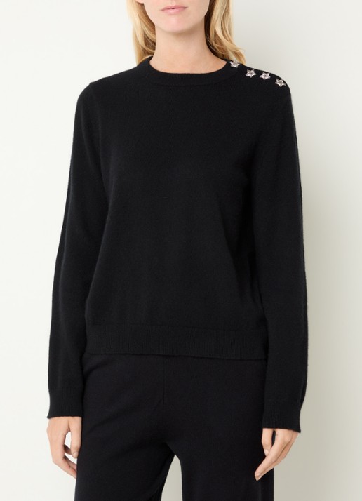 Zadig&Voltaire Cara fijngebreide trui van kasjmier met knoopdetail - detail grijs