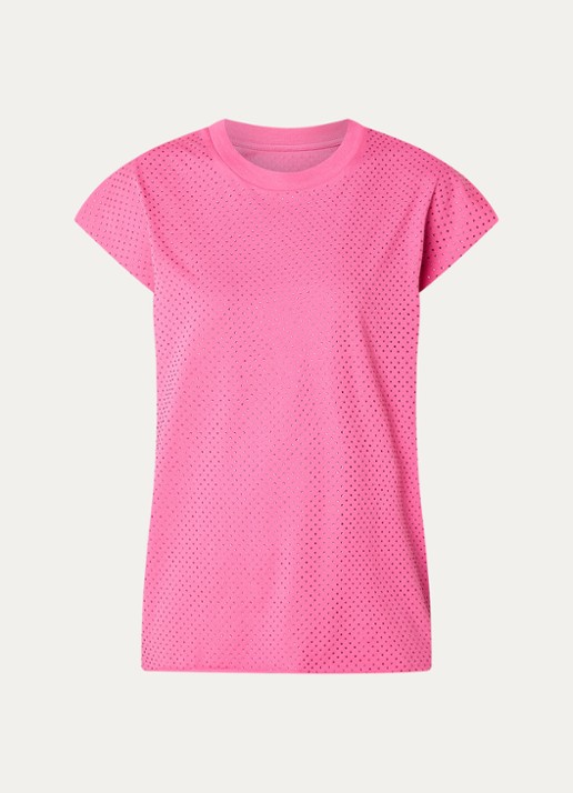 Zadig&Voltaire Cloe mouwloze top met strass - voorkant 2 fuchsia