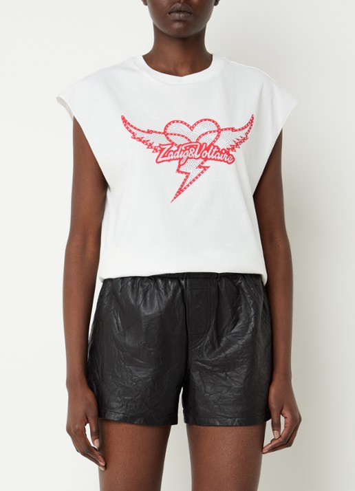 Zadig&Voltaire Cloe T-shirt met logo- en backprint