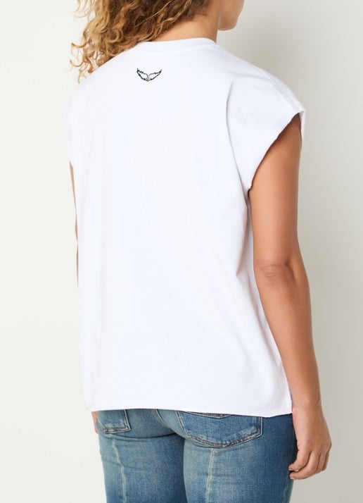 Zadig&Voltaire Cloex T-shirt met strass - achterkant wit