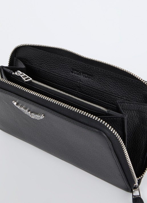 Zadig&Voltaire Compagnon portemonnee van leer - voorkant 2 zwart