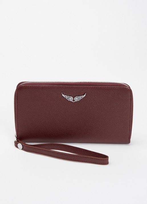 Zadig&Voltaire Compagnon portemonnee van leer - voorkant bordeauxrood