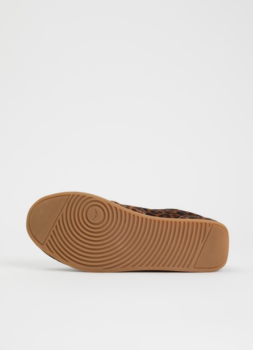Zadig&Voltaire Dance Leo Pony sneaker van leer met panterprint - detail 3 camel