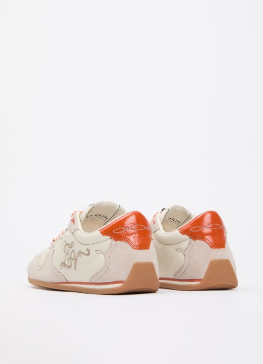 Zadig&Voltaire Dance Vintage sneaker van leer met details van suède - achterkant creme